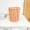 DYS Imitation Rattan Pen Holder, Round Hollow Desk Organizer, Large Capacity Pencil Cup for Pens Pencils Makeup Brushes, Nordic Office Home Decor