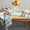 Gray-blue Cotton Fabric Square Plaid Household Dining Table Napkin Cloth Square Towel