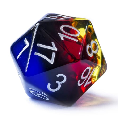 Bescon Jumbo 20-sided Dice 1.5 Inch, Colorful Multi-layer Design, 38mm Oversized D20 Dice, Big Size, Multi-layer Rich Colors.