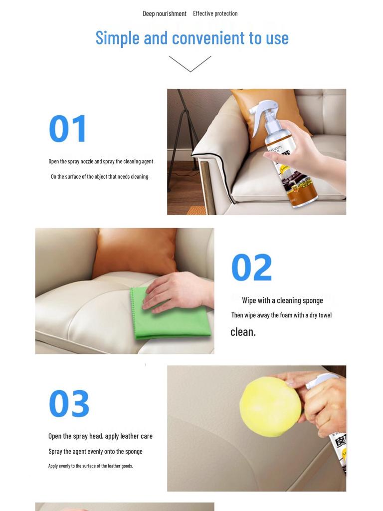 Genuine Leather Sofa & Goods Stain Remover and Conditioner - Waterless Leather Care Cream