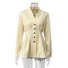New Autumn Winter High-End Retro Single-Button Waistcoat Long Sleeve Coat for Women's Business Casual Wear