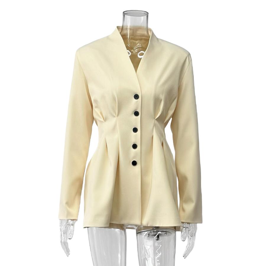 New Autumn Winter High-End Retro Single-Button Waistcoat Long Sleeve Coat for Women's Business Casual Wear
