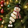 Handmade Crochet Snowman DIY Door Hanger Kit, Holiday Craft Christmas Tree Decoration Set for Wall, Window, New Year Party Yarn Crafts