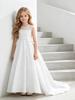 Girls' 2026 Satin Backless Train Dress for Piano & Host Performances