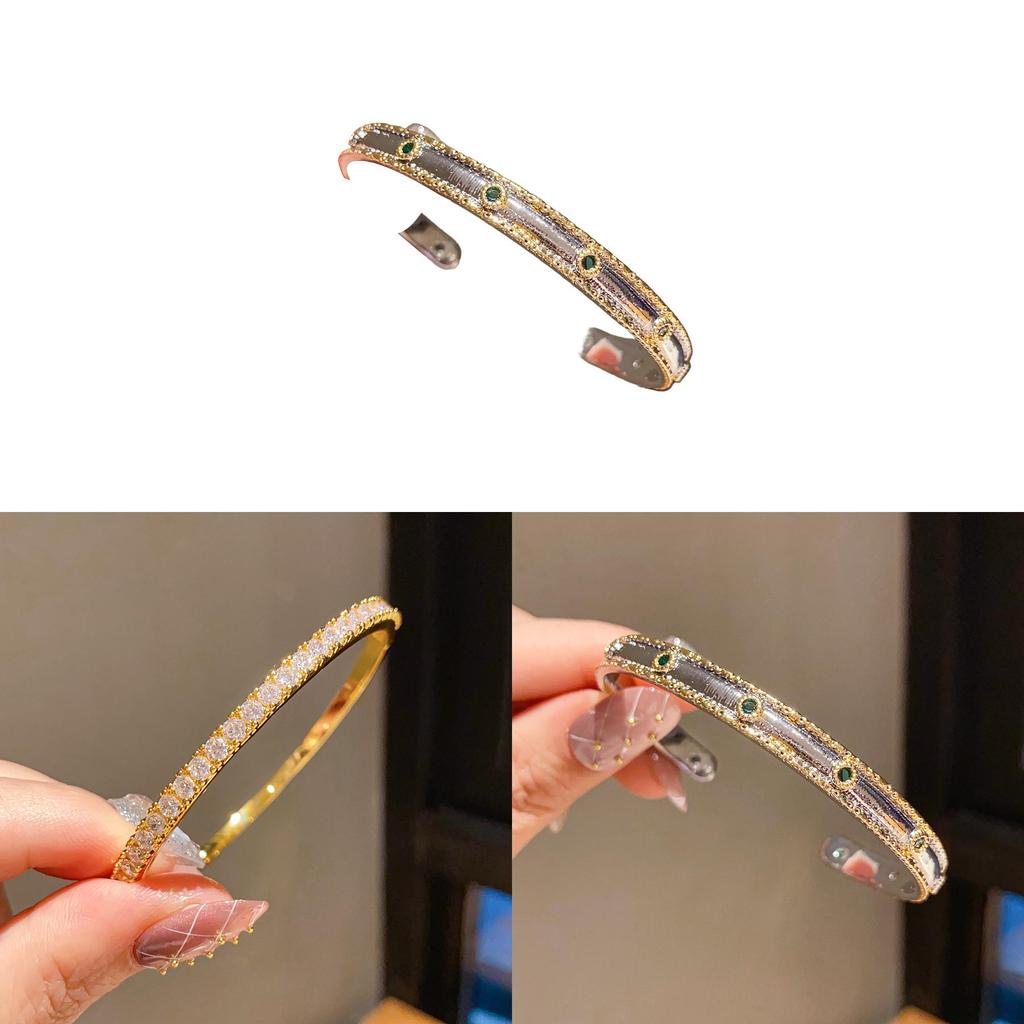 24k Gold Plated Zircon Bracelet For Women Elegant Fashion Jewelry Accessory