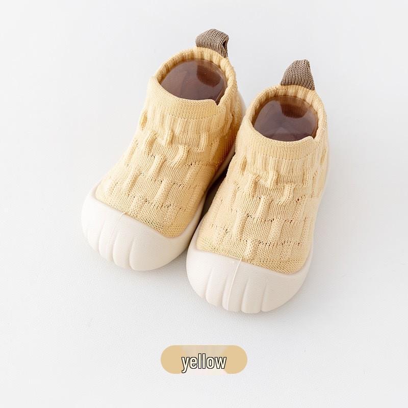 Soft Sole Non-slip Baby Walker Shoes - Solid Color Floor Socks for Boys & Girls, Ideal for Spring & Autumn Pre-walking.