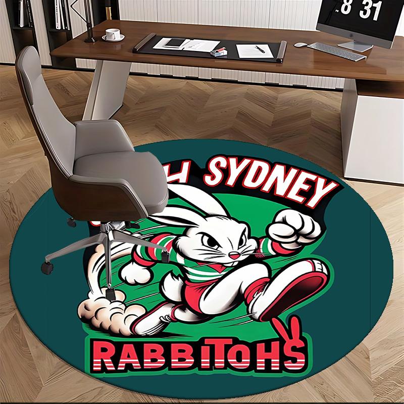 Rabbitohs,South Sydney Chair mat Round Rug Office carpet, Non slip, Suitable for Living Rooms, Bedrooms decor.1205125a
