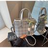 Popular small bag women's summer new fashion plaid messenger bag portable bucket bag