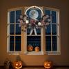 Spooky Halloween Wreath Festival Window Maple Leaves Garland Spider Pumpkin Ghost Festive Wreath 16 Inch For Kitchen Porch