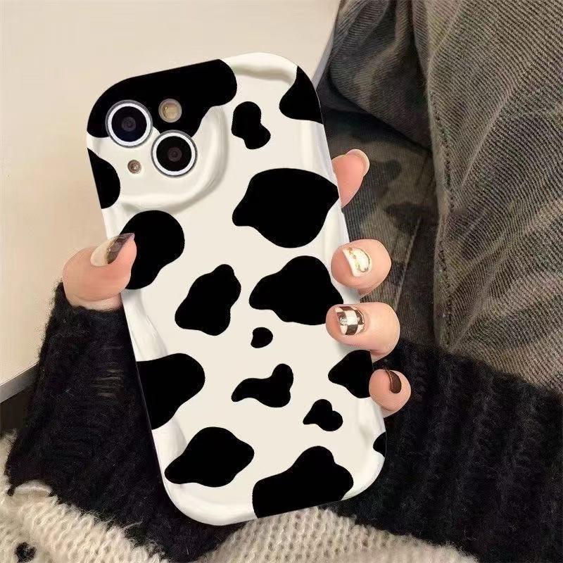 

Чехол для iPhone от Apple: Черно-белый принт Корова для 16 Pro Max, 15 Plus, 14 Pro, 13X Apple 15 Plus