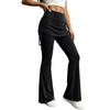 Damen High Waist Schlag-Yogahose mit Rock-Überlage Dehnbare Weitbeinige Hose für Freizeit-Fitnessaktivitäten