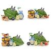 My Neighbor Totoro Cartoon Resin Figurine With Green Leaf And Blue Cat Bus For Home Decor Gift