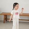 Korean Summer Girls' Sweet T-shirt & Stylish 7-Point Pants Set - Short Sleeve Children's Wear Two-Piece