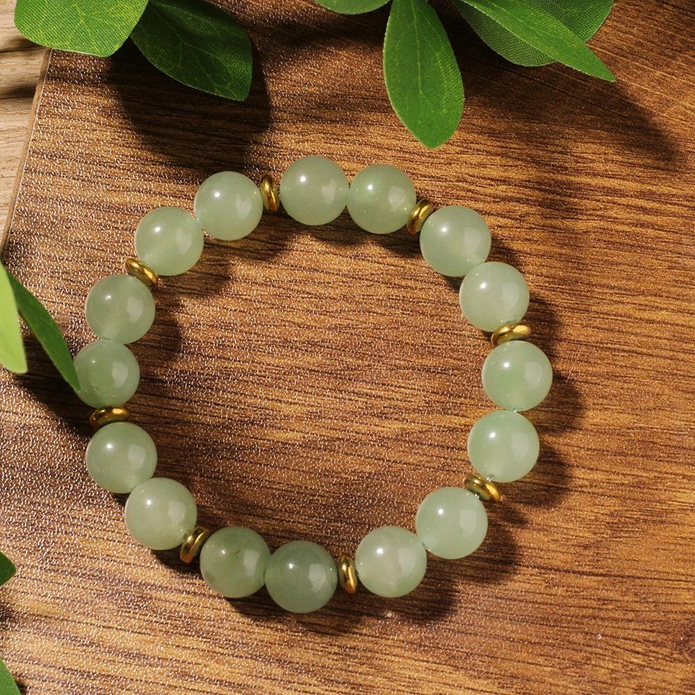 Elegant Green Aventurine Lucky Jade Bracelets Women Natural Stone 10mm Beads Bangles Summer Jewelry Stackable Girl Gift