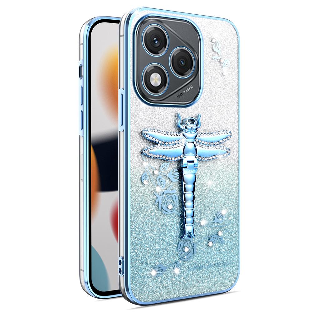KADEM For Honor 400 Lite 5G Case Dragonfly Kickstand TPU Flowers Glitter Phone Cover