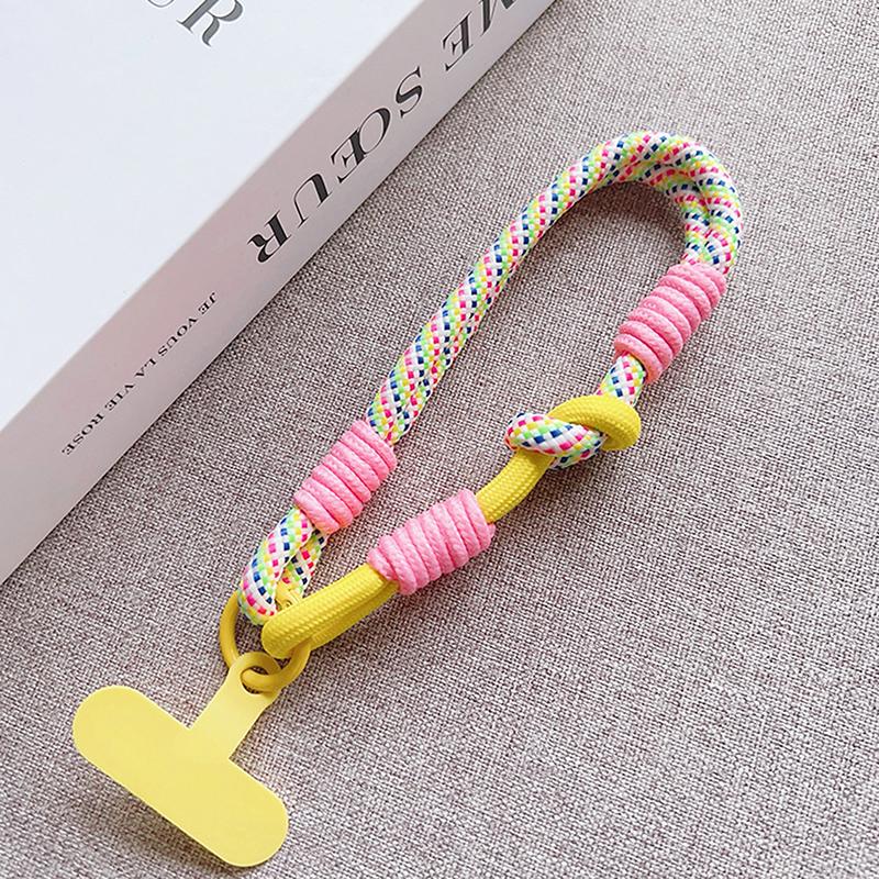 Roztomilý náramek na mobilní telefon se závěsnou dekorací, který lze nosit s krouceným lanem a proti ztrátě, silný zápěstní krátký popruh