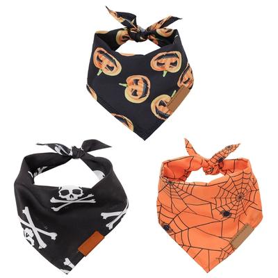 Skull Pattern Dog Cats Neckerchief Collar Scarf Pet Birthday Supply Dog Bandanas Soft Triangular