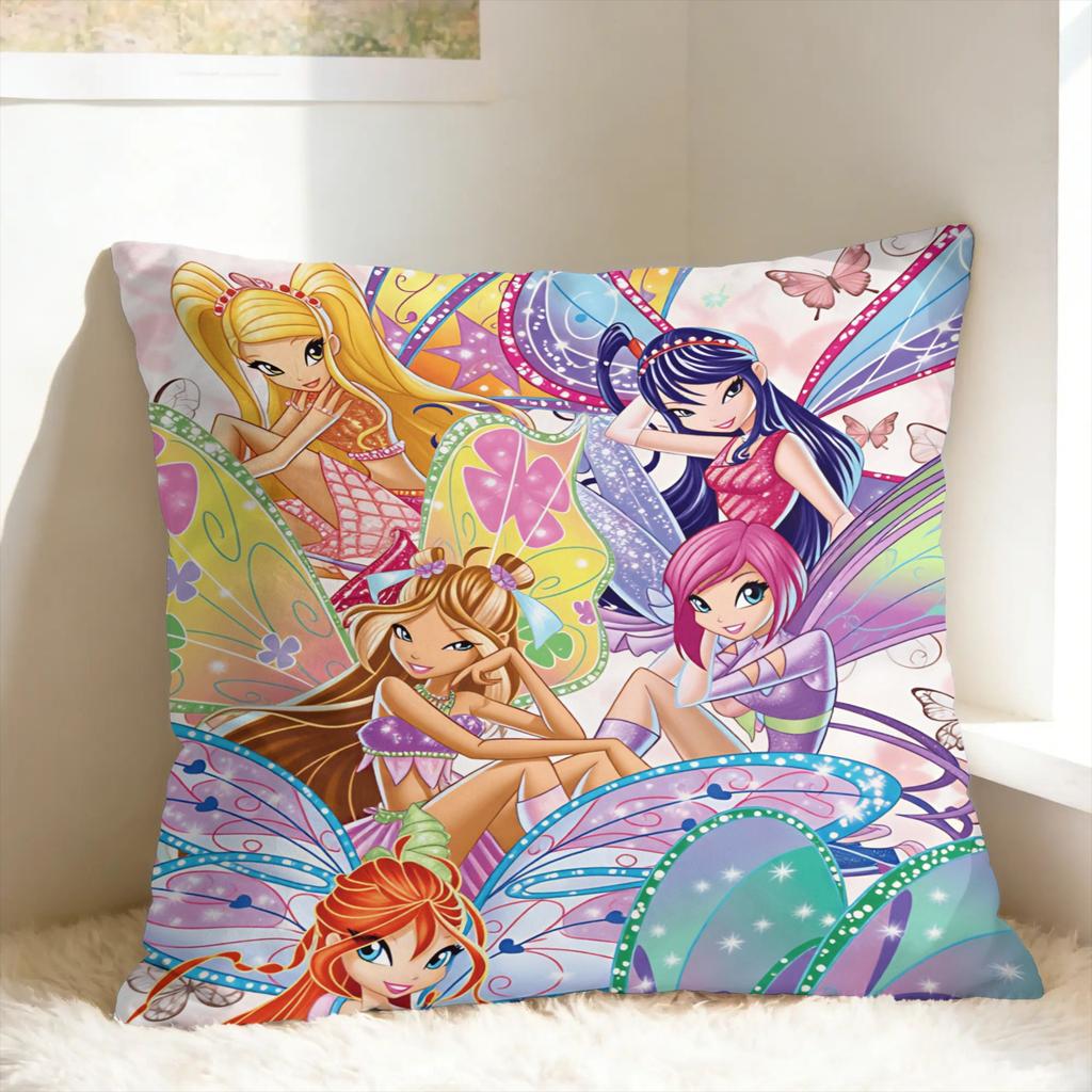 Cartoons W-winXs Clubs Pillow Case Square Pillow Cover Funny Pillowcases For Wedding Party Home Decor