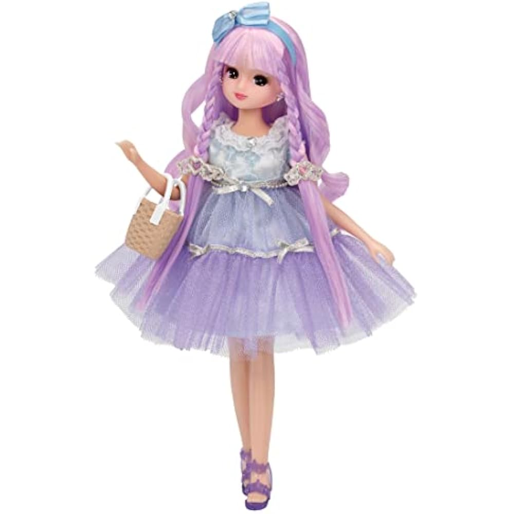 Takara Tomy Licca-chan Dress Niji Kyun Curl Dress Set, Icy Outfit, Playhouse Toy, 3 years and up