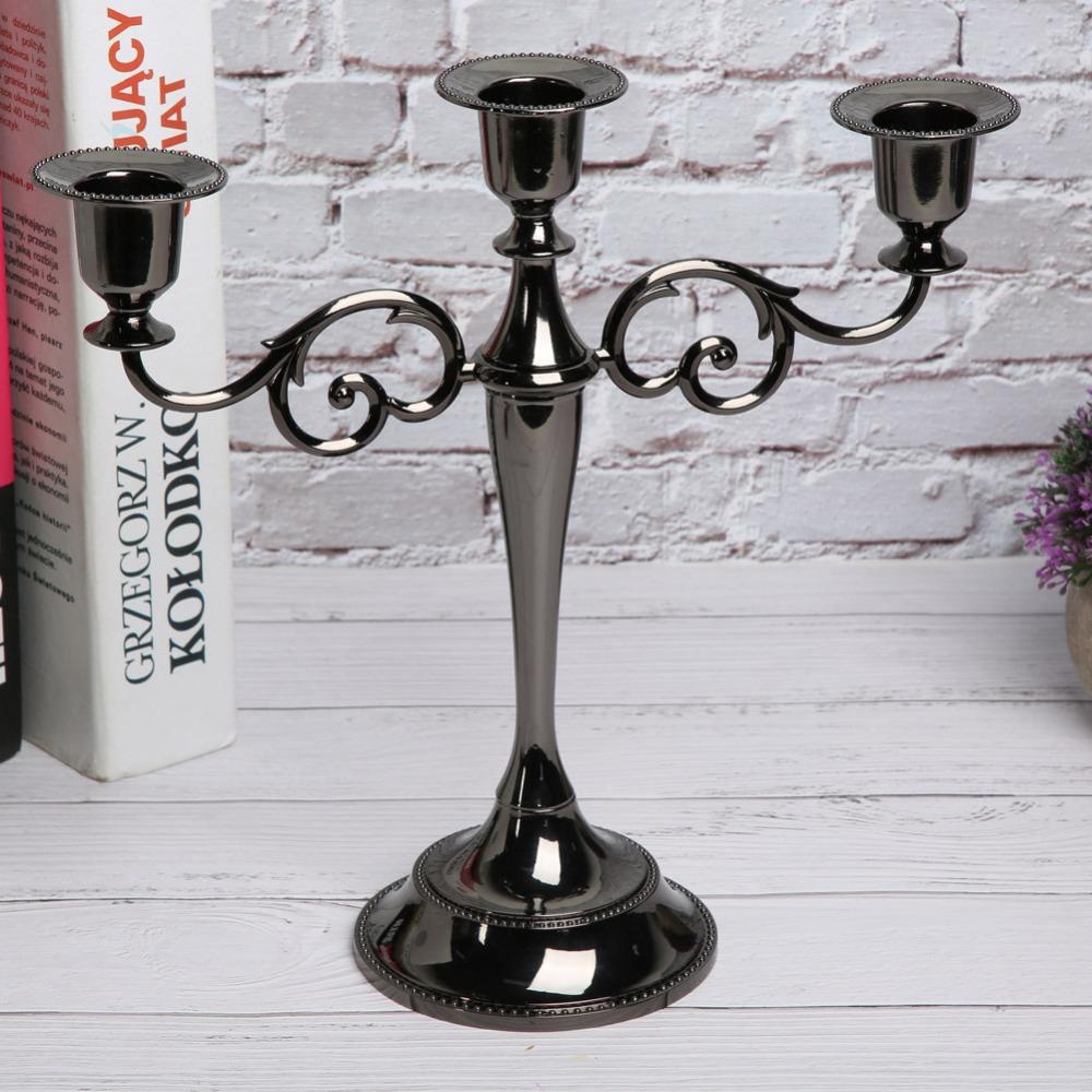 9.84x10.63in Antique Metal Candle Holder Metal Dinner Decor Candle Stand Dining Table Arrangement