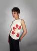 Spicy Girl Ärmelloses Rundhals-Schlankheits-Westentop mit Blumenprint
