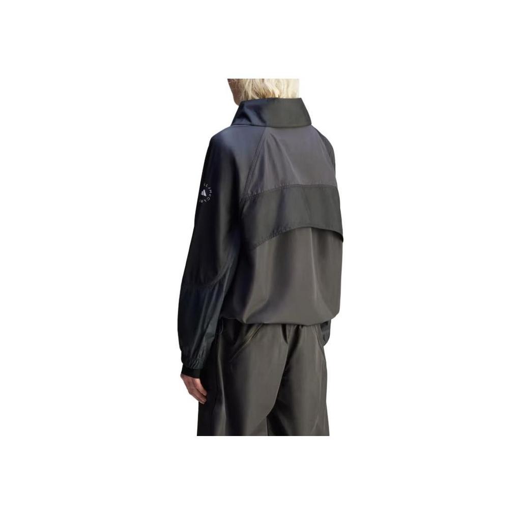 Adidas X Stella McCartney Solid Color Stand Collar Half Zip Loose Long Sleeve Jacket Women Jackets Black JG1066