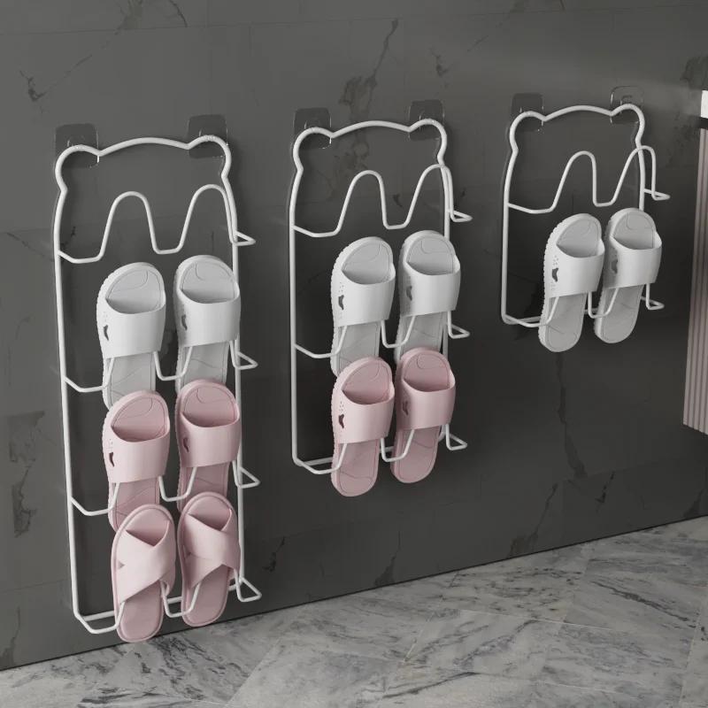 Simple Shoe Hanger Metal Iron Art Slippers Drain Drying Rack Toilet Bathroom Indoor Restroom Storage Tools Home Organizer Shelf
