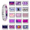 Fashion Purple Red Star Romantic Planet Daisy Cat Bead Fit 9mm Italian Charm Bracelet Stainless Steel Girls' DIY Making Jewelry