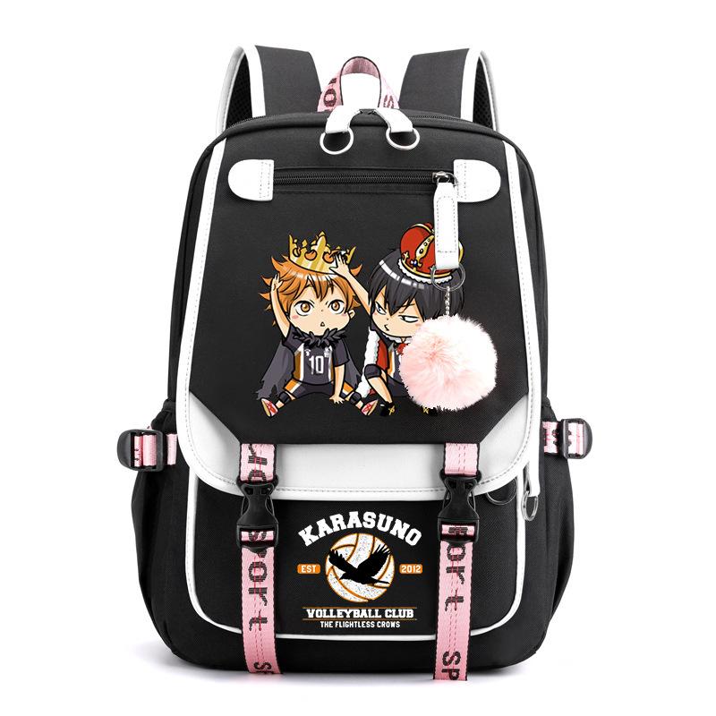 Anime volleyball teenager peripheral printing middle school student schoolbag outdoor large-capacity backpack