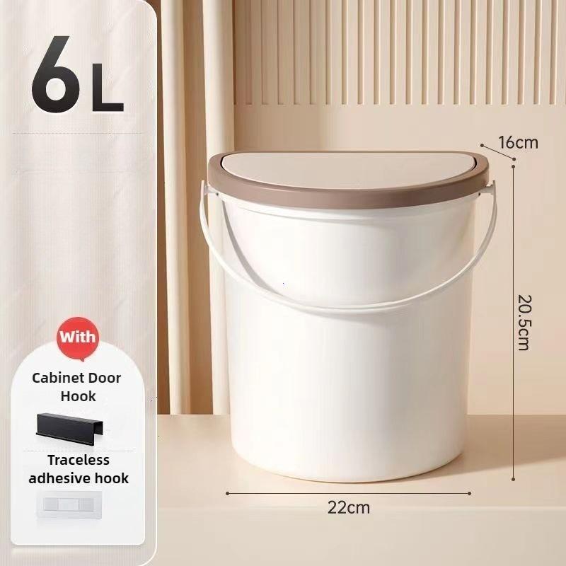 

6L/10L Trash Can Trash Bin with Lid for RV Camping Boats Caravan Motorhome Convenient for Installation on Doors Walls Car Trash