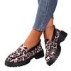 Mode Heißer Verkauf Damenschuhe 2024 Britischer Stil Damen Loafers Herbst Runde Zehenpartie Leopardenmuster Gemischte Farben Plateau Klobige Absätze Schuhe