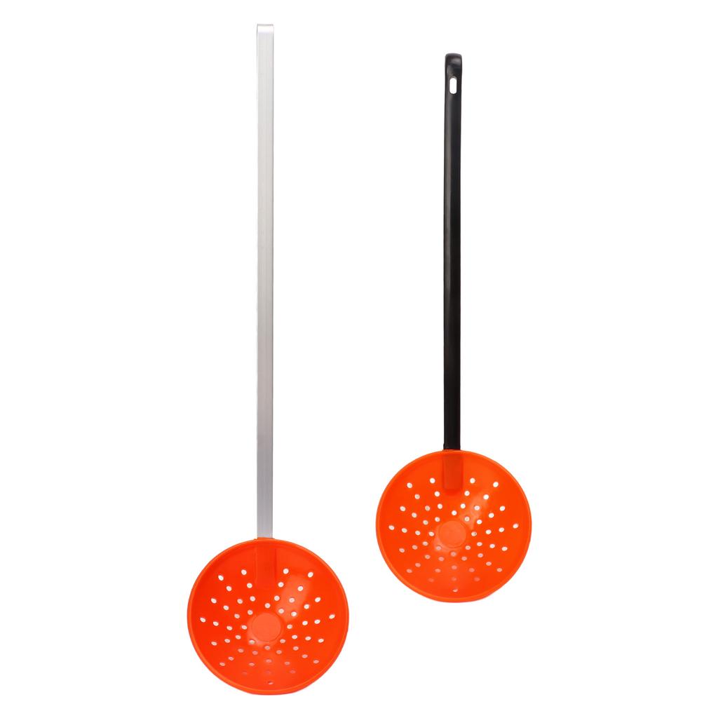2pcs Ice Fishing Ladles Rapid Filtering Strainer Scoop with Plastic and Aluminum Alloy Handles Hook