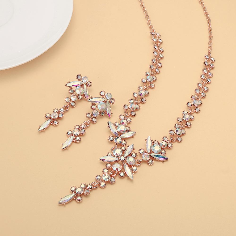 Jewelry Bridal Necklace Earrings Set Wedding Dress Banquet Dress Jewelry