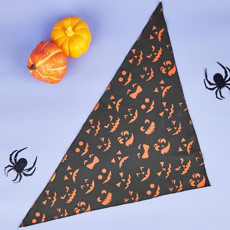 Halloween Dog Bandana, Pumpkin and Spider Web Bibs Triangle Pet Scarf, Multiple Sizes Soft & Adjustable Pet Bandanas Accessories
