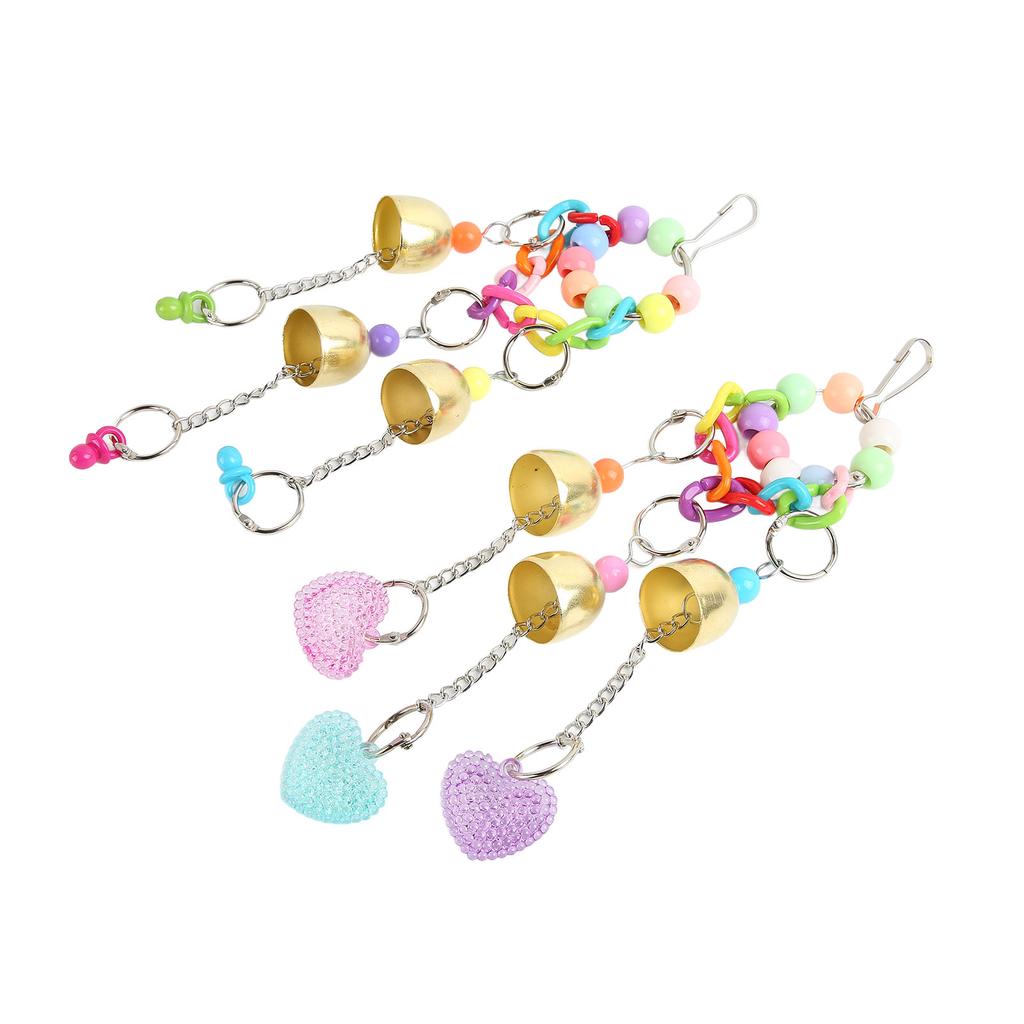 Vogelglocken Spielzeug Liebe Lustig Bissfestigkeit Liebesherz und Schnuller Hängendes Papagei Glockenspiel für