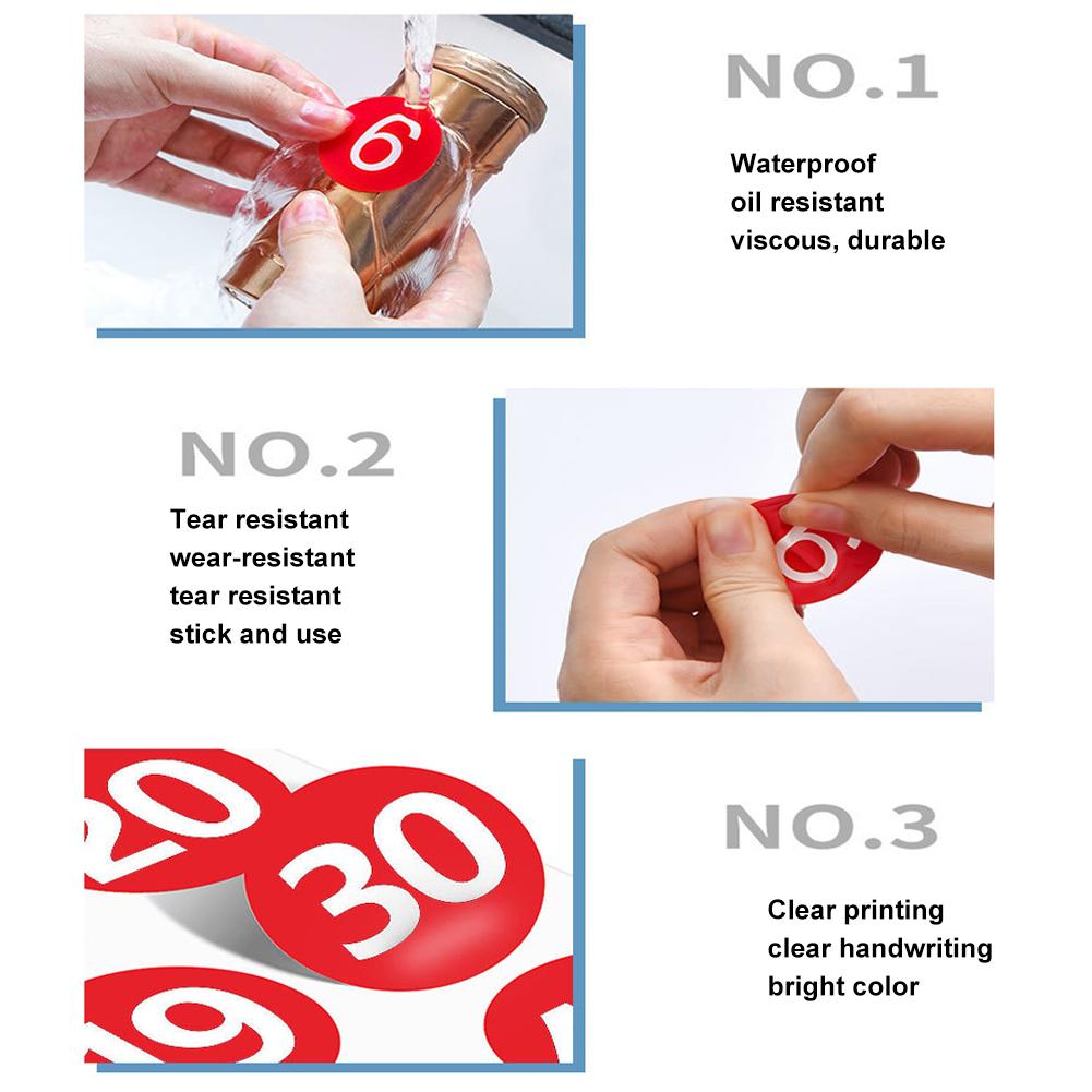 12 coli/600 buc. Set de autocolante de la 1 la 100 de numere consecutiv pentru planificator rezistent la apă