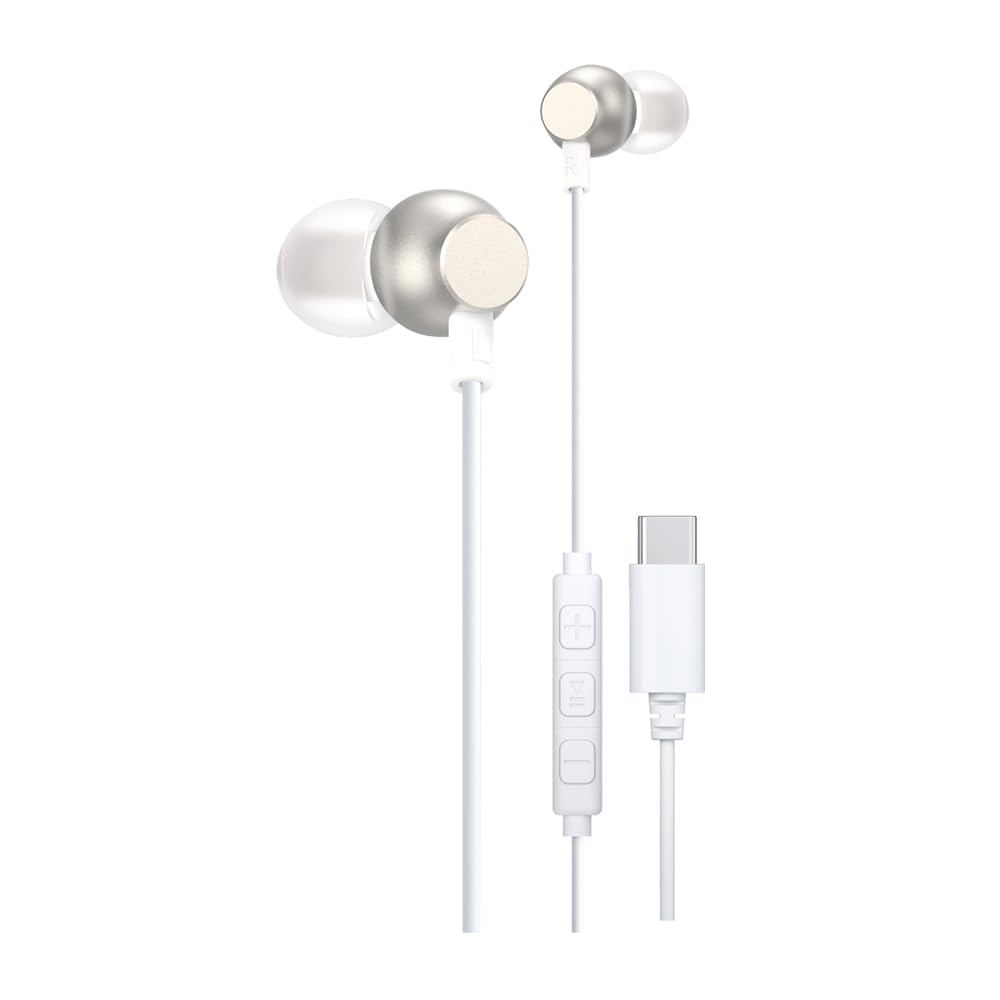 

Wired Earphones with and Calls VTH-IC054 In-Ear Built-in DAC, Type-C, Microphone, In-Ear (Champagne Gold)