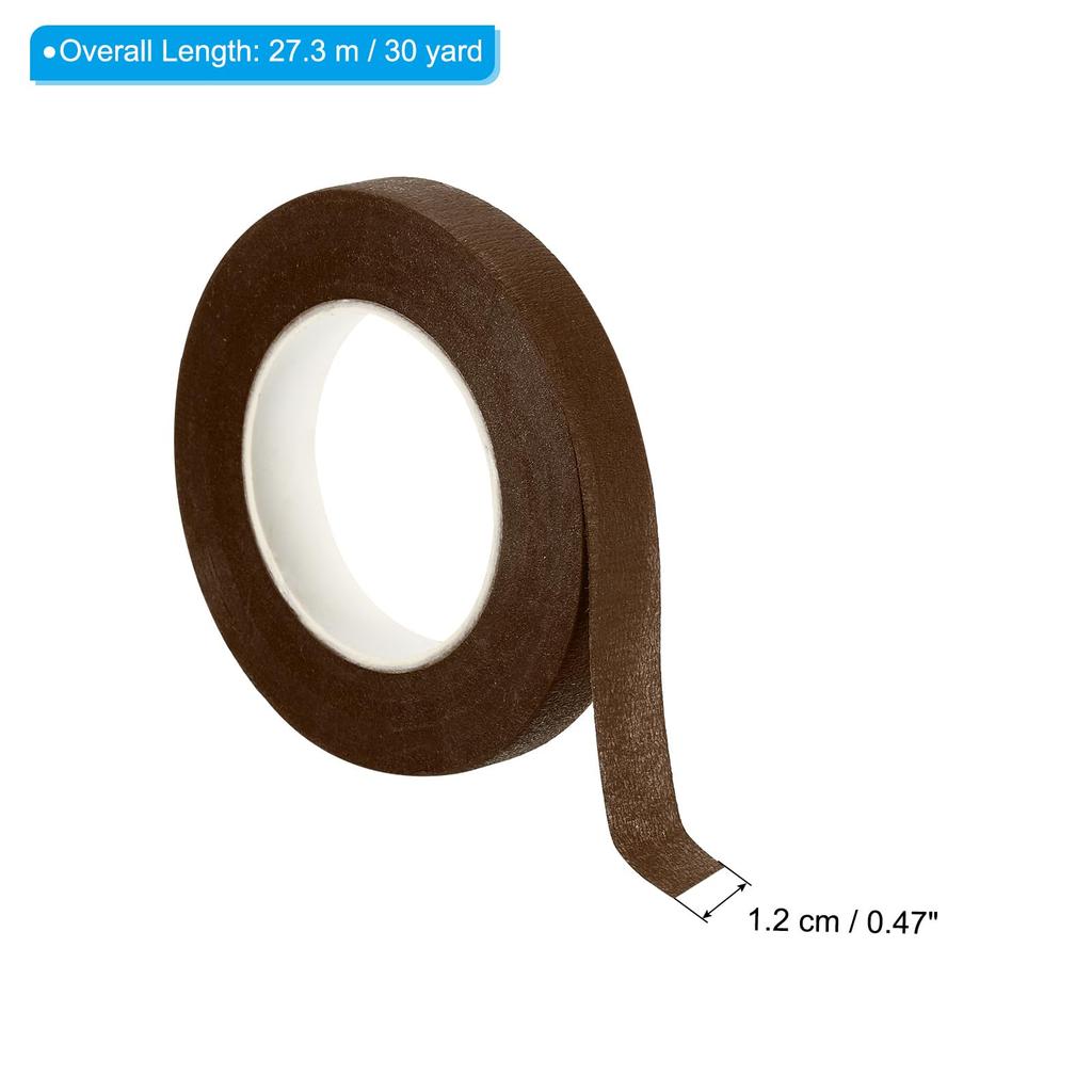 PATIKIL 30 Yards Floral 12 Florist Crepe Paper Flower Bouquet for Bouquet Stem Coffee Tape, Rolls, Tape, Tape, Waterproof, Wrapping, (27m)