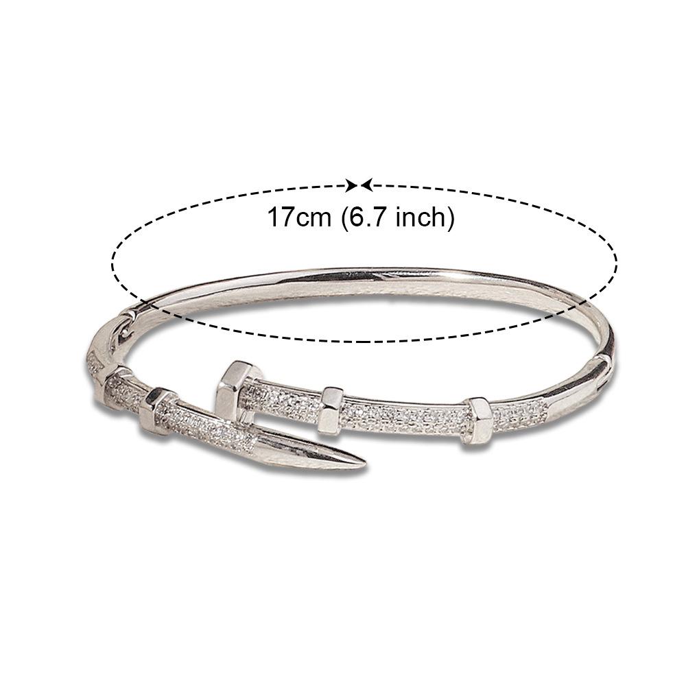 2024 European-American Style Zircon Alloy Open Bangle