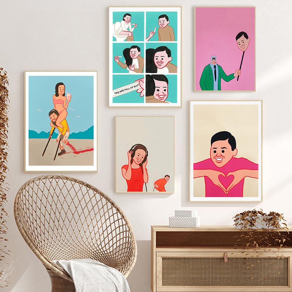 Funny Dark Humor Spain Joan Cornella Prints Canvas Painting Nordic Posters Music Wall Art Decor Pictures for Living Room Bedroom No Frame