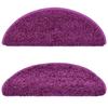 VidaXL Tapis d'escalier 15 pièces 65 x 21 x 4 cm Violet Demi-rond Grand 133905