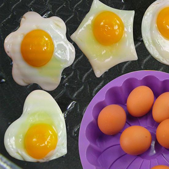 Creative Round Heart Kitchen Silicone Egg Frier Fried Oven Poach Mould Tool