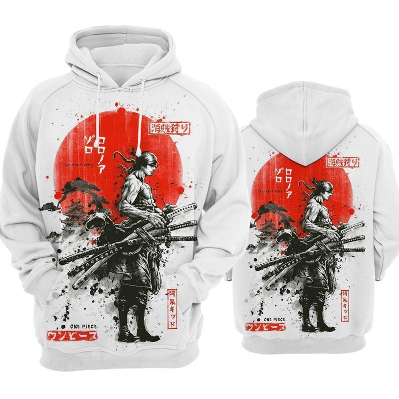 Anime Characters Peripheral Series 3D Digital Printing Long Sleeve Hooded Zip Men's Sweatshirt