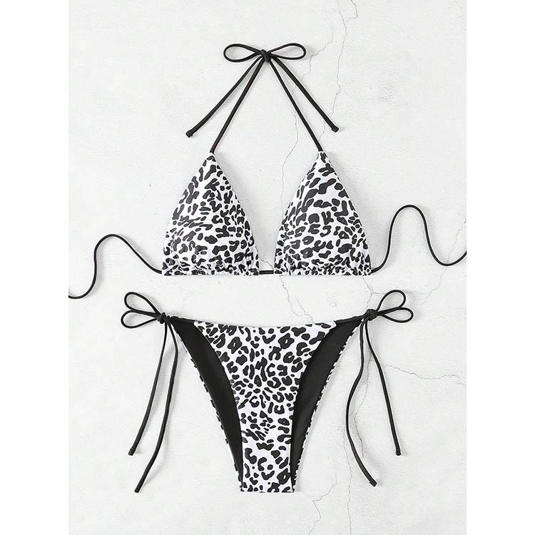 2025 Leopardí šněrovací bikiny - Nové evropské a americké plavky