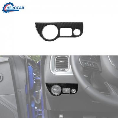 Carbon Fiber Headlight Switch Button Cover Trim for Dodge Charger/Challenger 15+
