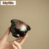 100ml Ancient Style Floral Ink Blossom Brocade Teacup Zen Tea Bowl Mug Tea-tasting Meditation Cup Chazhan Master Cups Drinkware