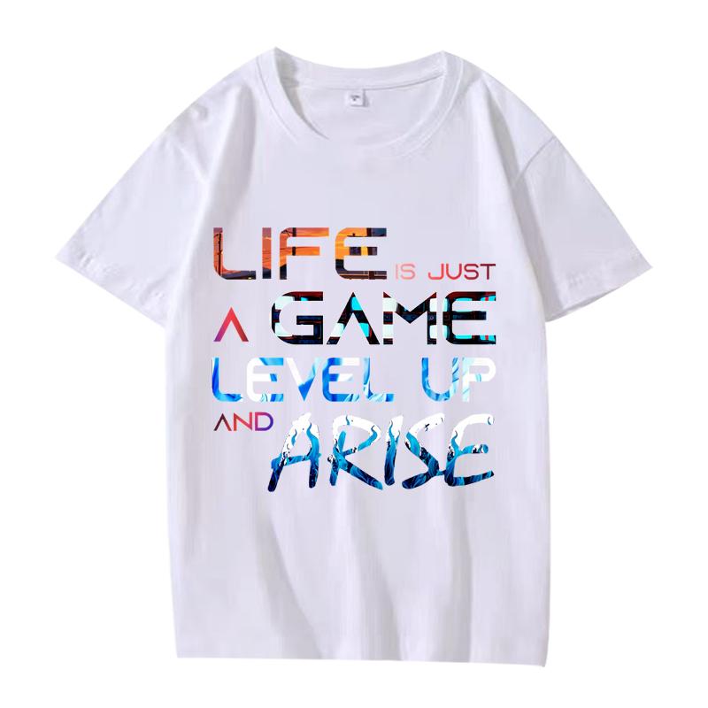 Solo Leveling Arise Aesthetic T Shirt Men Women Oversized 100% Cotton Short Sleeve Summer Print Unisex Plus Sizetops