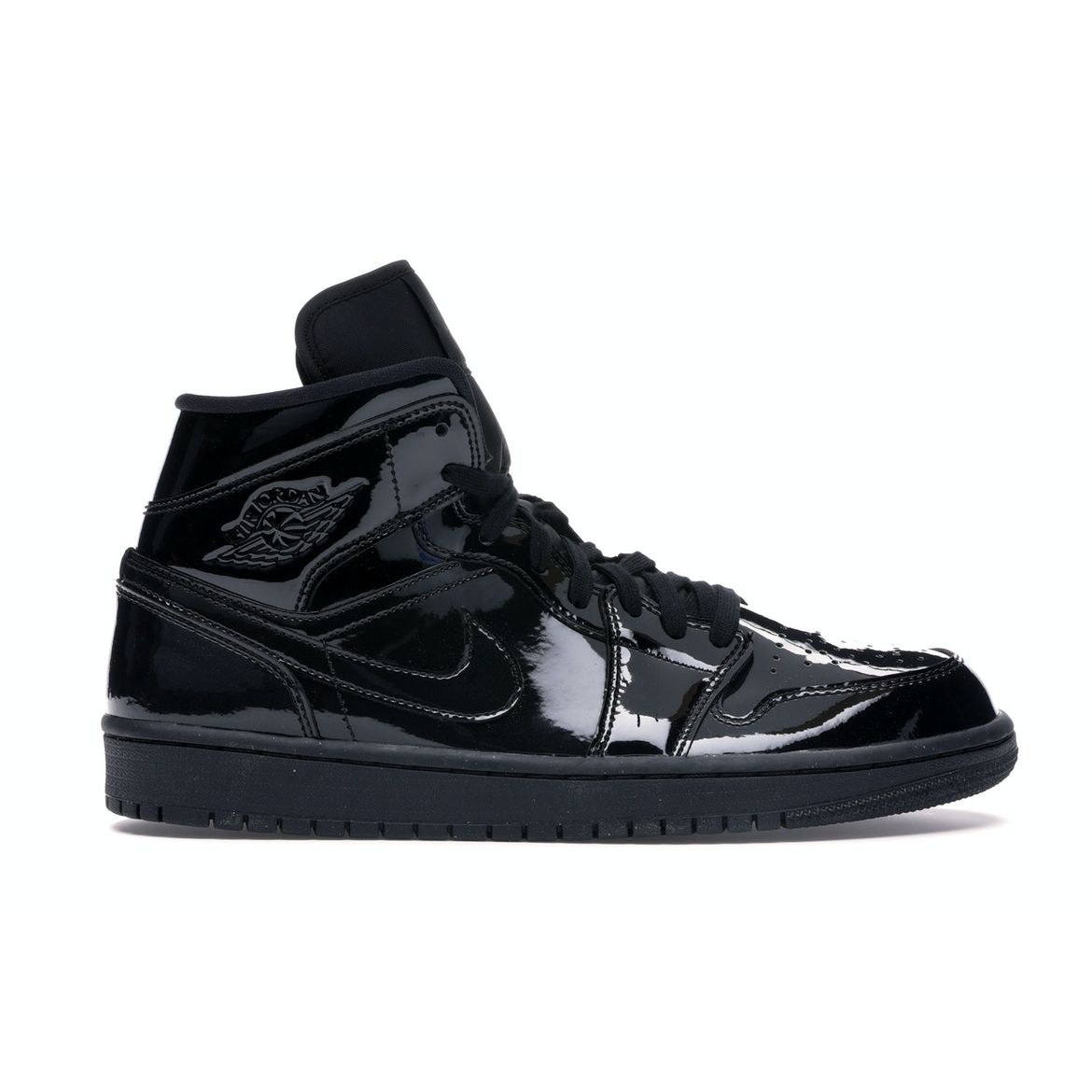 

Air Jordan 1 Mid Patent SE Triple Black женские кроссовки черно-черные BQ6472-002