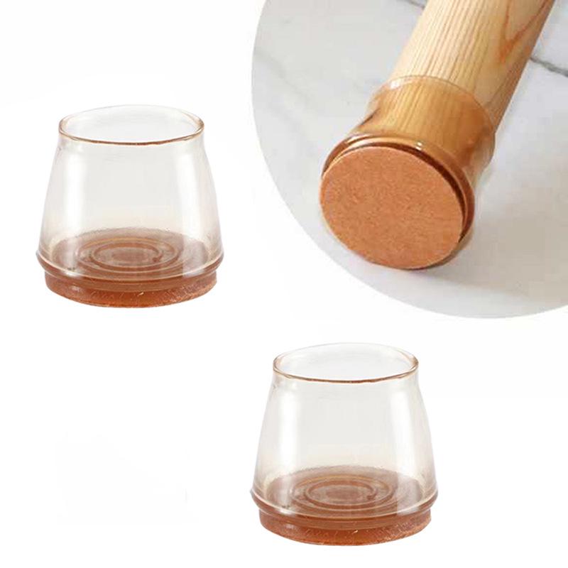 6/10/12 Clear Silicone Table & Chair Leg Covers - Silent, Wear-Resistant, Anti-Slip Pads