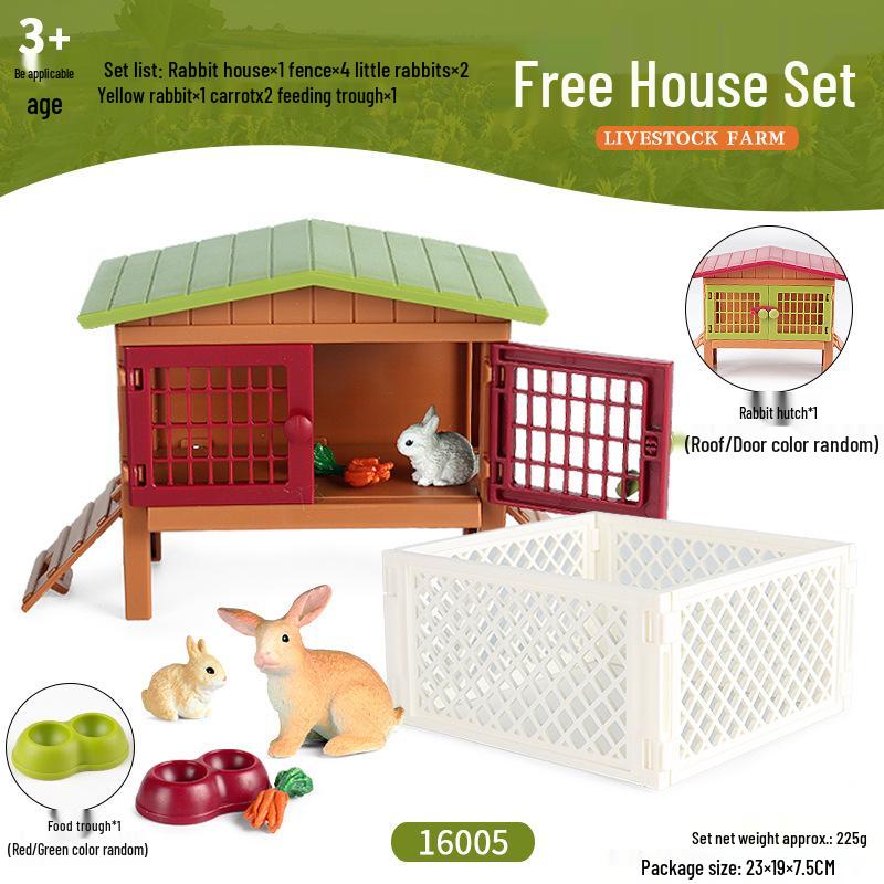 Animal Model Ranch Set: Chicken, Dog, Cow, Sheep, Horse Miniature Toy Scene